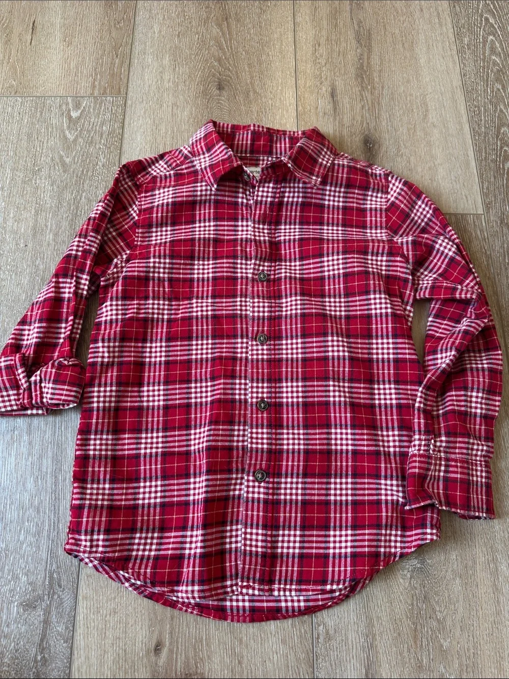 Carter's Boys Plaid Flannel Shirt Long Sleeve Button Up Size 6